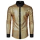 thumbnail image 1 of pstuiky Camisas casuales de manga larga para hombre, Camisa blusa informal de manga larga con cuello vuelto y botones de patchwork para hombre Tops casuales para hombres m, 1 of 2
