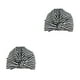 thumbnail image 3 of Kearding Gorros de ducha para el cabello Estampado de flores Impermeable Reutilizable Cubierta de lazo elástico Turbante de baño Sombrero Raya 2Conjunto, 3 of 6