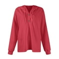 thumbnail image 6 of Xcmzpl Womens Hoodies Cute Solid Color Hooded Sweatshirt Athletic Sweater Tops Tunic Long Sleeve Shirts Early Fall Fashion, 6 of 7