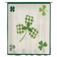 thumbnail image 2 of Saint Patrick's Day Sheer Curtains 72 Inches Long, Spring Green Plaid Leaves Vintage Light Filering Curtains, Breathable Simi Curtain Privacy Drapes for Living Room Bedroom Window Treatment, 2 of 9