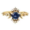 thumbnail image 1 of Fiudx Anillo de Estrella con Elegante Incrustación de Circonita Azul Oscuro, Cómoda Joyería de Aleación, Diseño Unisex, Regalo de Aniversario de Bodas, Tamaño Portátil para Fácil Transporte., 1 of 2