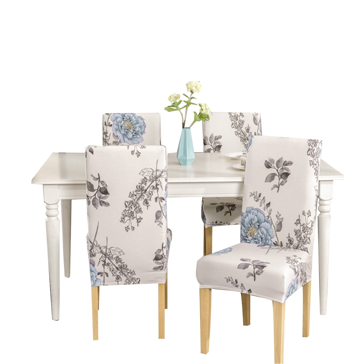 1pcs Stretch Printed Dining Chair Seat Cover Removable Seat Protector Home 