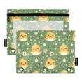 thumbnail image 2 of 2 Pack Pencil Pouch for 3 Ring Binder Smooth Zipper Folders with Pockets Clear Window Pencil Case Cute Ducks and Flower, 2 of 6