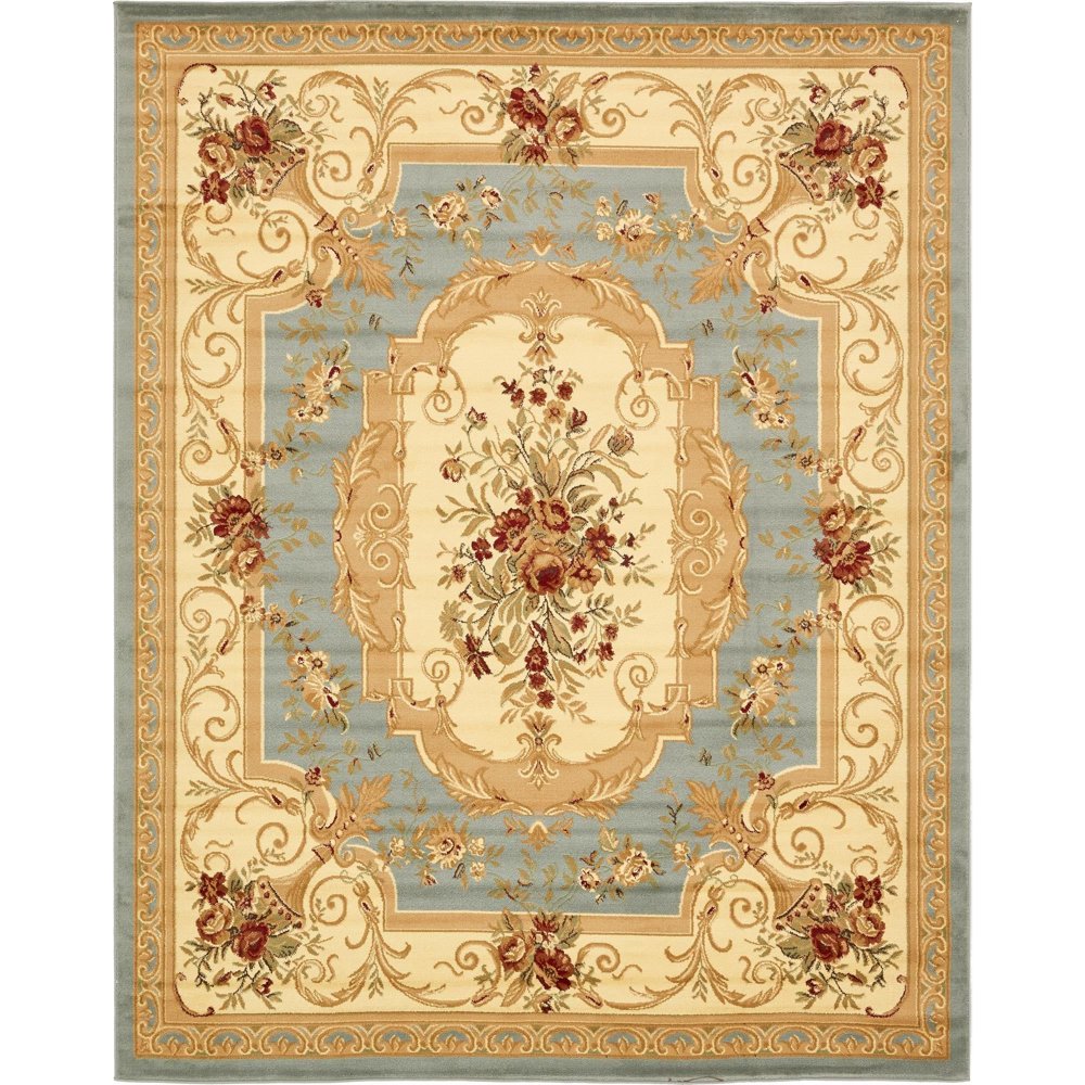 Unique Loom Versailles Vintage Floral Traditional Area Rugs, Blue, 8' x