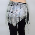 thumbnail image 5 of Women's Fringed Sequins Belly Dance Skirt, Sparkly Tie Side Tassel Hip Scarf Wrap for Rave Festival Disco Party, 5 of 5