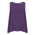 thumbnail image 5 of Women's Workout Tank Tops Casual Sleeveless Round Neck Loose Tee Shirt Solid Color Flowy Hem Summer Going Out Vest, 5 of 6