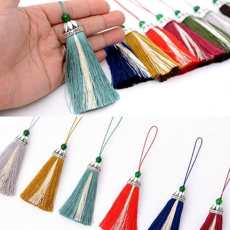 

TureClos Tassel Keychain Lightweight Water-resistant Hanging Pendant Durable Key Chain Keys Ring with Lanyard Auto Accessories Backpack Purplish Red