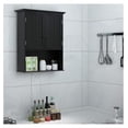 thumbnail image 4 of Wall Mount Bathroom Cabinet, Wooden Medicine Cabinet with 2 Doors & 1 Shelf, Cottage Collection Wall Organizer, Black, 4 of 4