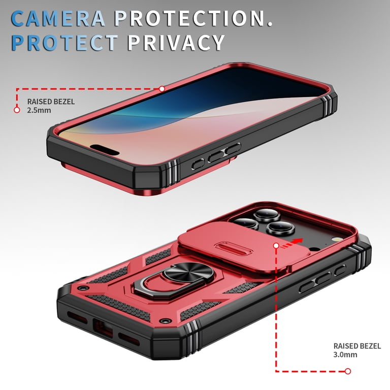 Rugged for iPhone 17 Pro Max Case with Camera Lens Sliding Cover