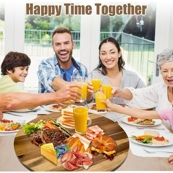 30'' Acacia Wooden Lazy Susan with 360 Rotation for Dining Table Top