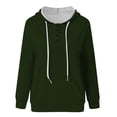 thumbnail image 5 of Bowake Womens Fall Hoodie Sweatshirts Button up Long Sleeve Drawstring Solid Color Casual Loose Pullover Tops with Pocket, 5 of 5