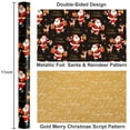 thumbnail image 3 of HOMERAL Christmas Wrapping Paper Roll - Black Gift Wrap with Santa Claus, Gift Box, Bear and "Merry Christmas" Letter - Perfect for Christmas - 17 Inch X 33 Feet, 3 of 7