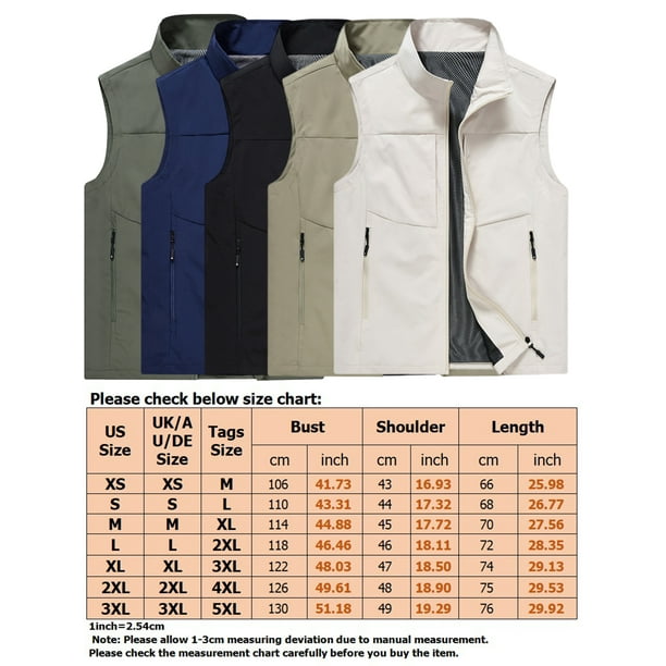 Innerwin Vests Stand Collar Mens Outwear Fishing Sleeveless Casual Vest  Jacket Beige XL 