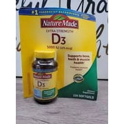 Nature Made Vitamin D3 5000 IU Ultra Strength Supports Immune Health, 90 ct