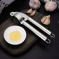 thumbnail image 2 of Dengmore Garlic Press Ginger Presser Crusher Chopper Peeler Cutter mincer stainless steel white, 2 of 9