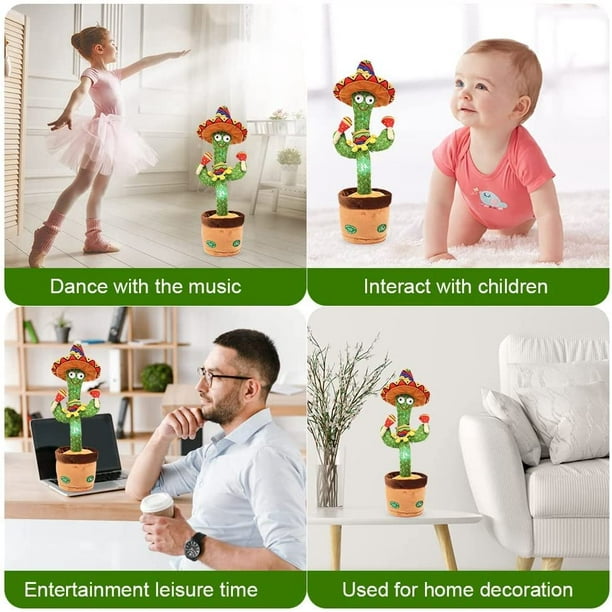 Jouet Électronique de Type Cactus Dansant pour Bébé, Poupées en Peluche,  qui peut Chanter et Danser, Interactif pour enfant 