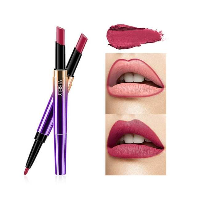 Double Head Lipstick With Lip Liner 2 In 1 Long Lasting Disposable Pens Individually Wrapped Bulk Mini Ballpoint Pens Retractable Toot Pens Crush Metric Pen Window Puncher Pen