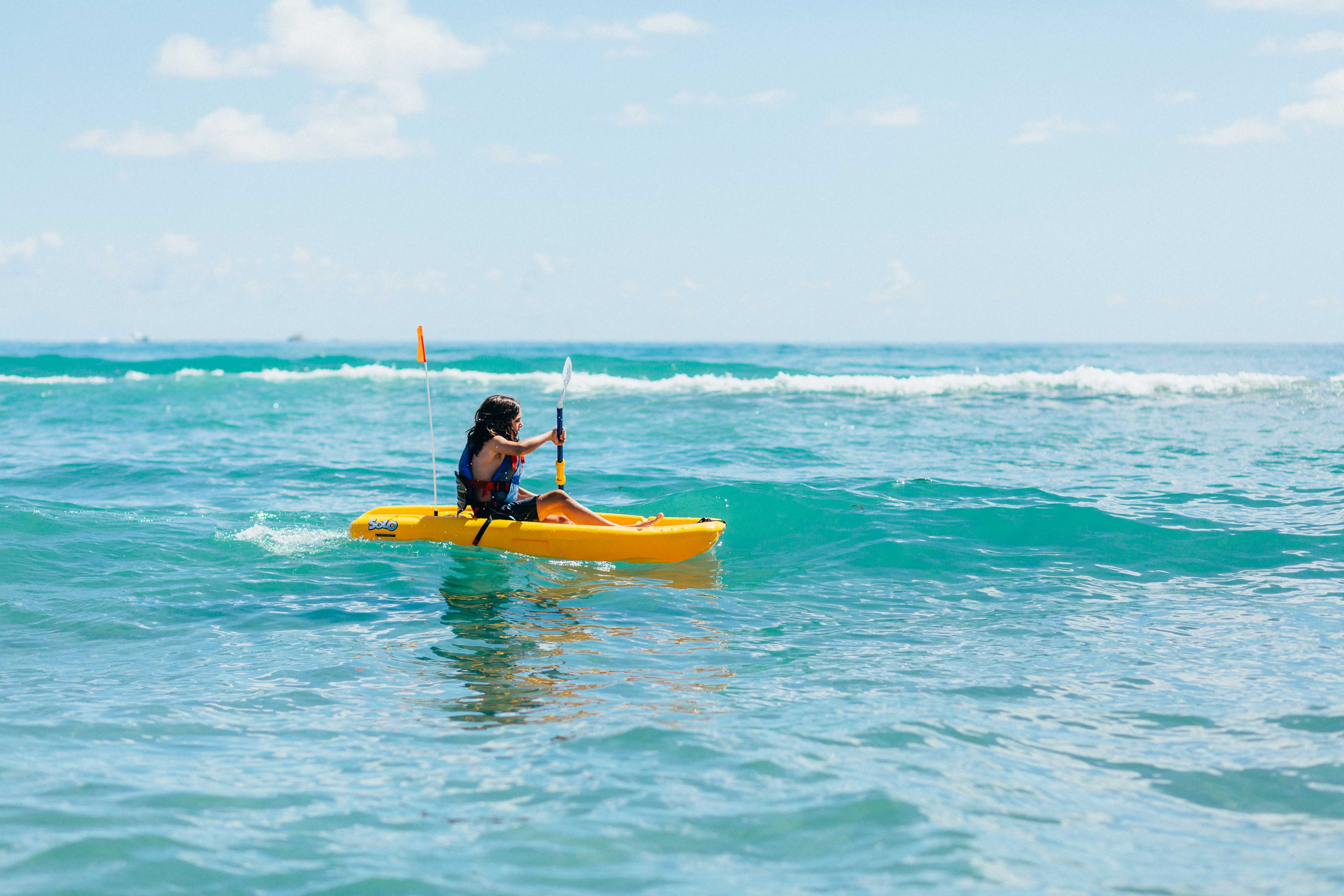 Pelican - Solo - Sit-on-top Recreational Kayak - Youth Kayak - Paddle Included - 6 ft - Mango