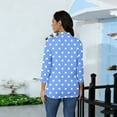thumbnail image 4 of Mock Neck Tops for Women Loose Fitting 3/4 Sleeve Shirt Cozy Casual Fitted Basic Tees Lightweight Comfy Pullover Blue M, 4 of 7