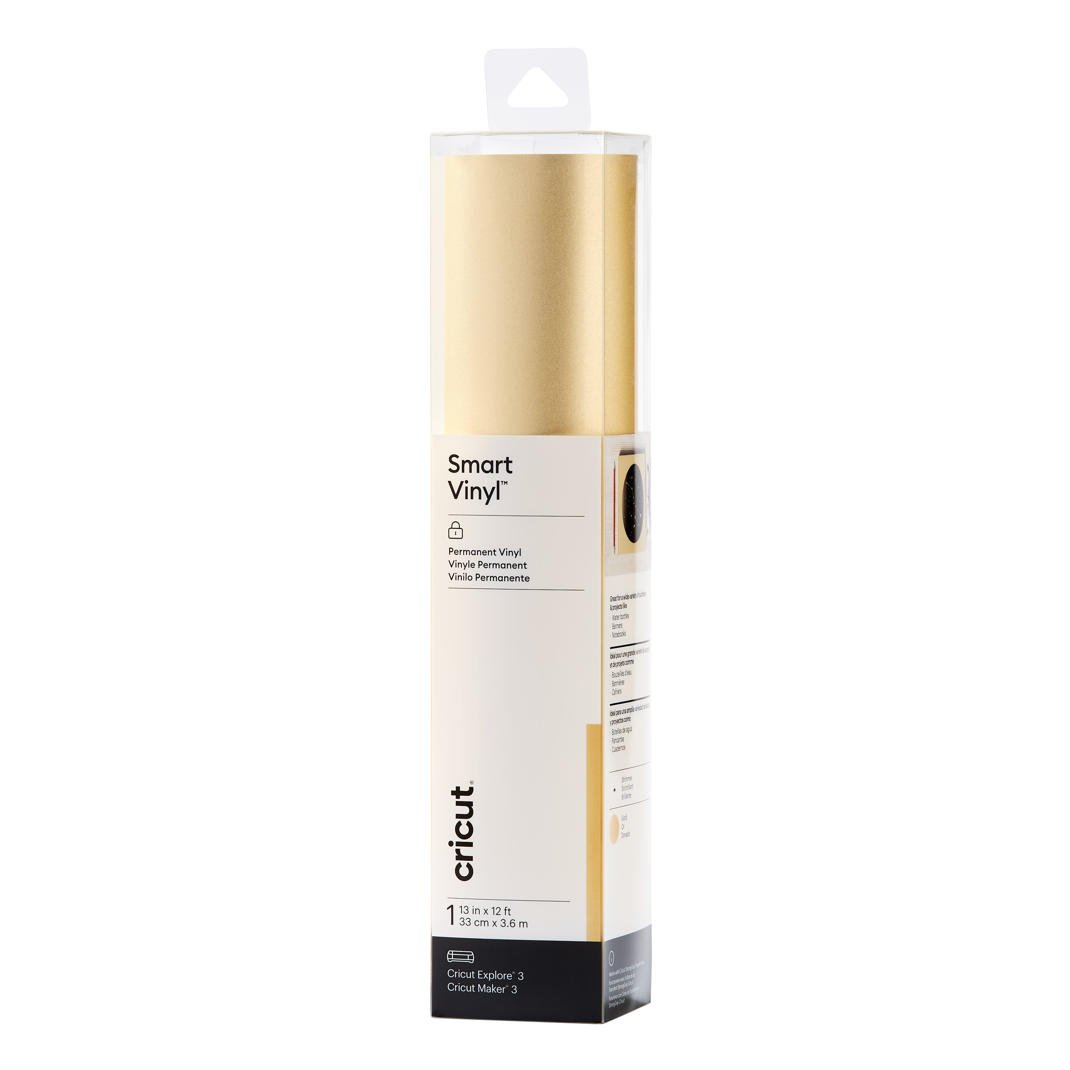 Cricut® Smart Vinyl™ Shimmer Matless Permanent Vinyl (12 ft), 13" x 144",Gold