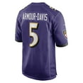 thumbnail image 3 of Men's Nike Jalyn Armour-Davis Purple Baltimore Ravens Game Player Jersey, 3 of 3