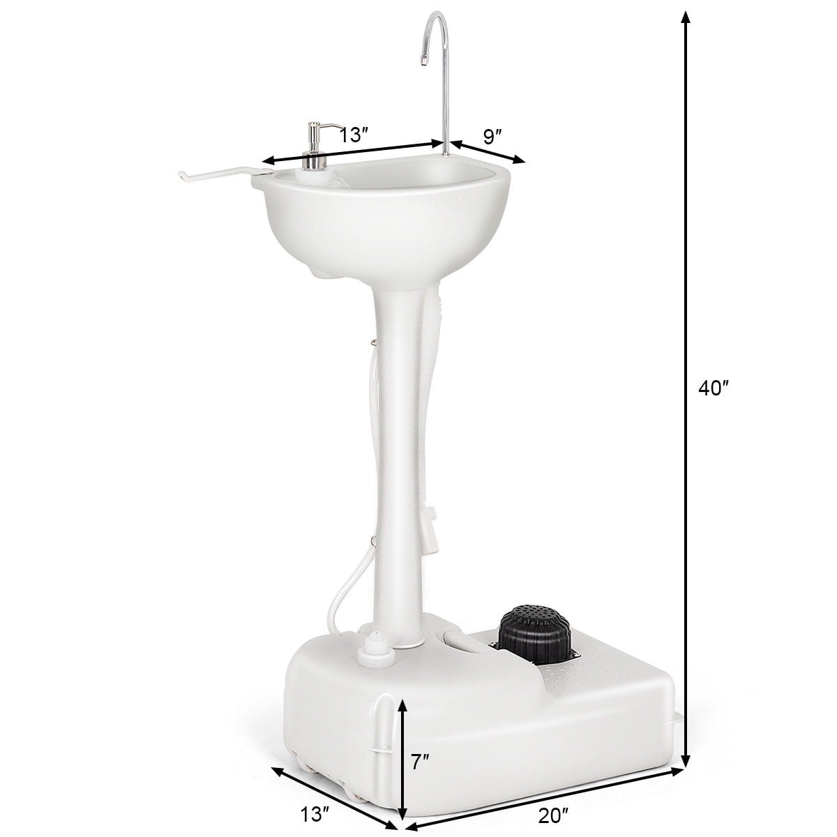 Gymax 5 Gallon Portable Wash Sink Garden Camping Washing Station Hand Basin Stand