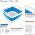 thumbnail image 3 of 2.4 Gal(9L) Collapsible Dish Basin with Drain Plug, Space Saving Outdoor Multiuse Foldable Sink Tub, Dishpan, Kitchen Storage Tray for Camping, Vegetable Washing, RV (Blue), 3 of 18
