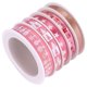 thumbnail image 2 of 5 rollos de cinta navideña de 25 m de largo, ideal para envolver regalos navideños y manualidades (rosa)., 2 of 5