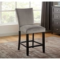 thumbnail image 4 of Dining Table w White Marble Top 6x Dining Chairs Nailhead Trim Gray 7pc Counter Height Dining Set, 4 of 10