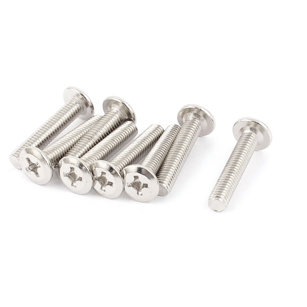 Tornillos de cabeza plana Phillips M6 x 30 mm con cabeza avellanada tono plateado 8 piezas