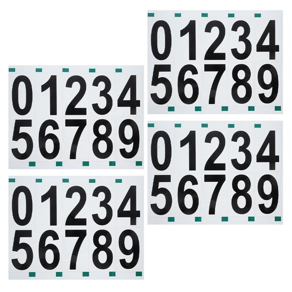 Homoyoyo 4 Sheet Self Adhesive Numbers Kit Mailbox Numbers Sticker For Mailbox Signs Window Door Cars Address