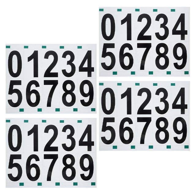 Homoyoyo 4 Sheet Self Adhesive Numbers Kit Mailbox Numbers Sticker For Mailbox Signs Window Door Cars Address