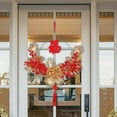 thumbnail image 3 of Décor de Festival de Printemps Couronne de Fleurs de Baies Rouges Décorations du Nouvel An Chinois 40cm, 3 of 9