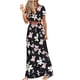 thumbnail image 1 of Vestidos casuales de verano de manga corta con estampado bohemio de verano para mujer con cuello en V y cinturón Fridja nalpqowj28668, 1 of 7