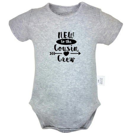 

New to the Cousin Crew Funny Rompers For Babies Newborn Baby Unisex Bodysuits Infant Jumpsuits Toddler 0-24 Months Kids One-Piece Oufits (Gray 0-6 Months)