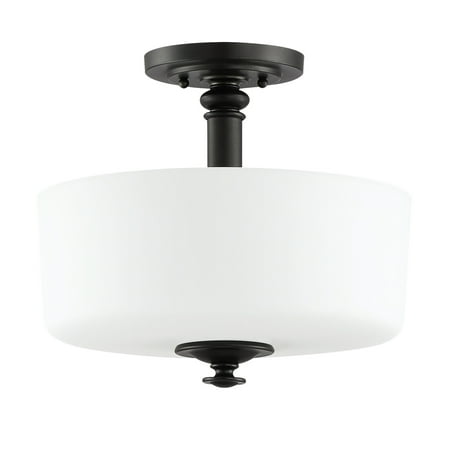 

Craftmade 49853 Dardyn 3 Light 13 Wide Semi-Flush Drum Ceiling Fixture - Brown