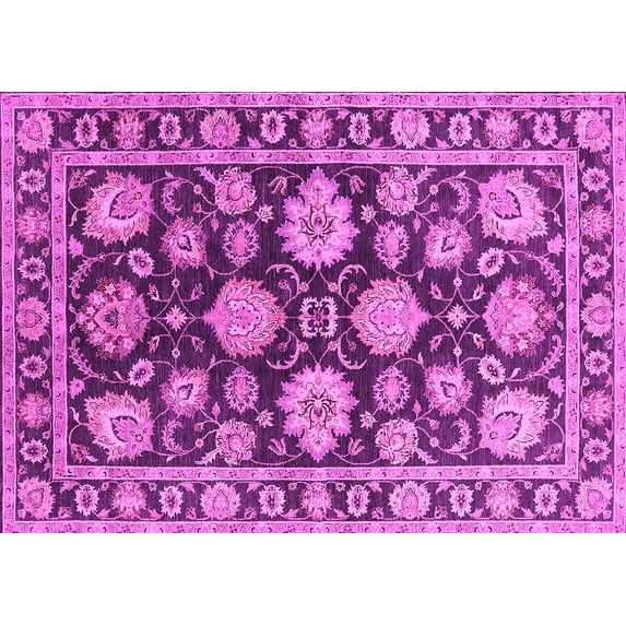 Ahgly Company Indoor Rectangle Oriental Pink Traditional Area Rugs, 2' x 4'