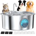 thumbnail image 1 of Fuente de agua para mascotas GROOKPET de 12 L de acero inoxidable silenciosa, 1 of 8