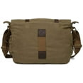 thumbnail image 2 of JUNWELL Vintage Military Leather Canvas Laptop Bag Messenger Bags Medium Boho Satchel School Bag, 2 of 8