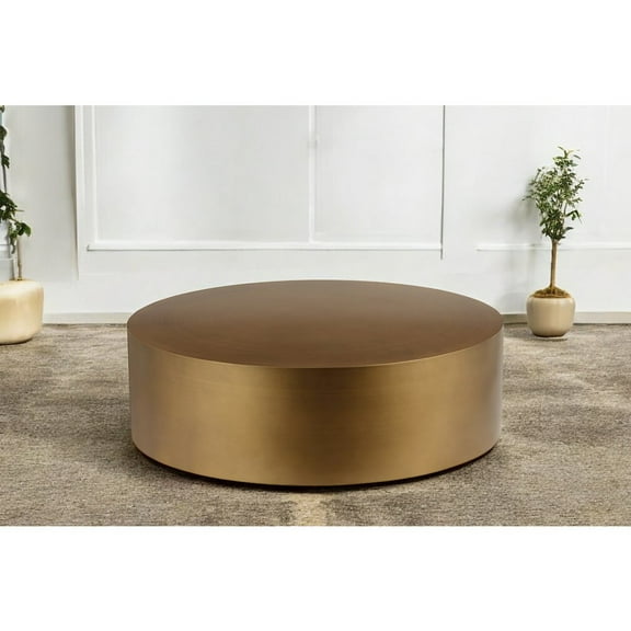 Pangea Home Spencer Round Coffee Table Brass