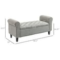 thumbnail image 3 of HOMCOM 50" Bed End Bench with Ottoman and Storage, Gray, 3 of 8