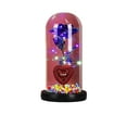 thumbnail image 2 of AuroraX Valentines Day Rose Gifts Purple Rose In Glass Dome with Led Lights & Butterfly Romantic Love Decorative Decorations for Women Valentine'S Day Gifts for Him Her Couples, 2 of 6