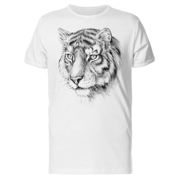 Beautiful Tiger Sketch, Vintage Tee Men's -Image by Shutterstock