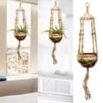thumbnail image 3 of Jute Rope Hanging Basket Net - Handwoven, Durable, Indoor/Outdoor - for Plant Pots, Boho Decor, Lightweight Design, 3 of 7