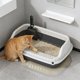 thumbnail image 5 of Caja de arena semicerrada con barra alta y diseño a prueba de salpicaduras que proporciona amplio espacio para gatos. Incluye pala para gatitos. Cajas de arena de plástico para gatos., 5 of 6
