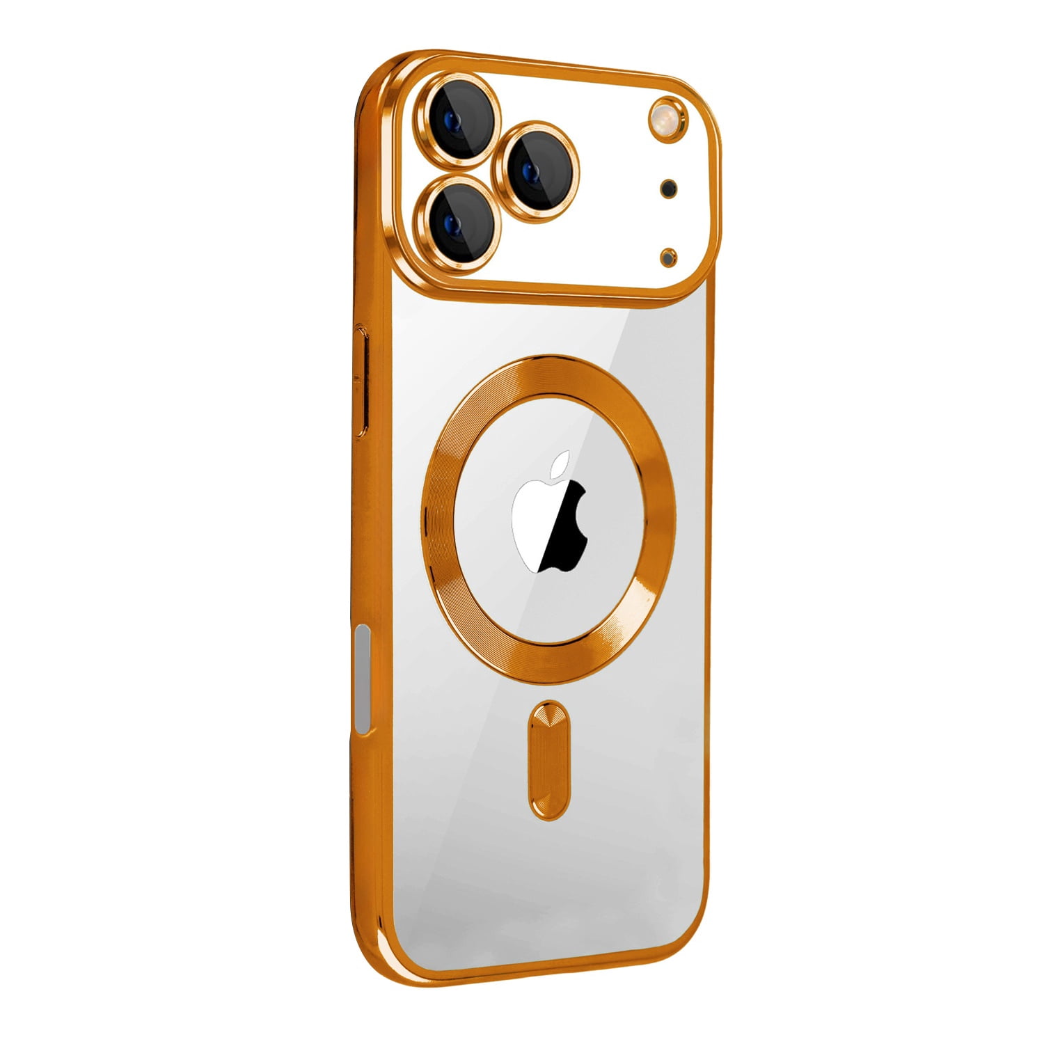 Anti-Scratch Wireless Charging Clear Case for iPhone 17 Pro Max - Rose Gold