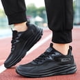 thumbnail image 3 of Men's Mesh Slip on Sneakers Wide Toe Box Breathable Lace Up Non Slip Running Tennis Shoes with Arch Support Black Size 8, 3 of 7