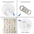 thumbnail image 3 of Pink Spring Floral Shower Curtain, Waterproof Shower Curtains for Bathroom, Flowers Elegant Pastoral Botanical Washable Fabric Bathtub Curtain Set Bath Decor with 12 Hooks Standard 72"x72", 3 of 6