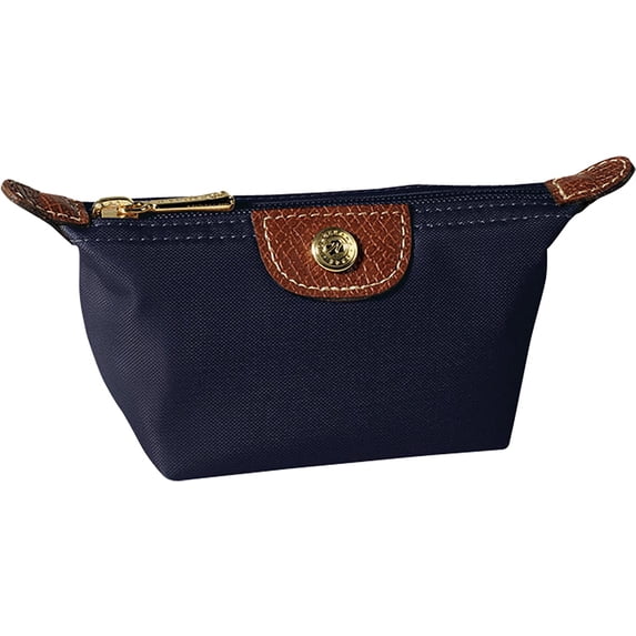 LongChamp Women's Blue Nylon Top Zip Coin Purse