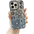 thumbnail image 6 of for iPhone Case,Luxury ElectroPlated Glitter Sparkle Sparkly Bling Hollow Flower Soft Shockproof Phone Case (Black,iPhone 13 Pro), 6 of 6